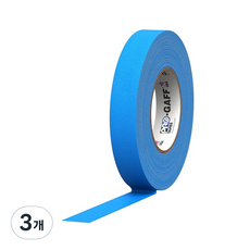 PRO GAFFER TAPE 끈적임 없는 1인치 프로게퍼테이프 (폭24mm x 길이23m), 3개, 형광블루/G125MFLBLU