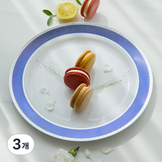 로얄 클래식 블루 접시 26cm 고급 일회용 홈파티 행사 접시, 3개, 6개입