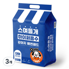 웁쉬 스며들개 고흡수 강아지 배변패드 두툼형 피톤치드향, 3개, 20개입 3개, 20개입