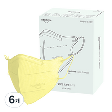 힐타임 코코핏 KF94 컬러 마스크 소형N 새부리형 숨쉬기편한, 25매입, 6개, 레몬옐로우