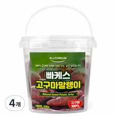 [올푸름] 빠케스 무첨가 100%고구마 개별포장 촉촉 쫀득한 천연 간식 반건조 고구마말랭이, 4개, 300g