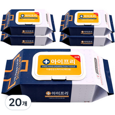 아이프리 더 클린 에탄올 손소독티슈 캡형, 80매, 20개