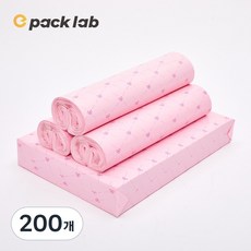 epacklab 파스텔 핑크 리본 캐릭터 택배봉투 0.07T 두꺼운 LDPE 접착식 방수 의류 쇼핑몰 포장봉투, 200개 200개