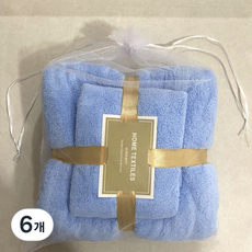 수건 바스타올 흡수 비치타월HJMJ026, 6개, 블루
