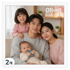 olivet 우드그레인 인테리어 액자 벽걸이 스탠드 겸용 무타공 사진틀 50*50cm, 2개, 흰색