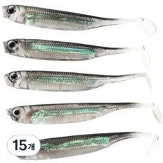 브라브맥 T 꼬리 생생 물고기 인조 미끼 (담수어 낚시용), 2g, 15개