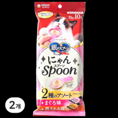 유니참긴노스푼 고양이 냥스푼 습식 간식, 2개, 100g, 혼합맛(참치/닭가슴살)