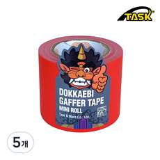 도깨비 수출용(국내산) 개퍼테이프 무광면테이프 미니롤 MATT RED 50mmX5m, 5개
