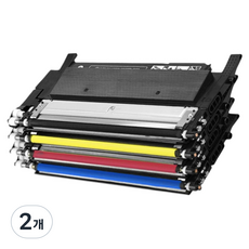 삼성 컬러 프린터 SL-C433 SL-C483W SL-C483 SL-C483FW SL-C430 SL-C433W 토너 호환, 2개, CLT-P404C 4가지 색 묶음 카트리지