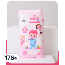 핑크퐁 베베핀 스마트엔젤 팬티형 기저귀 L 사이즈 (8-12Kg), 176매, 3단계