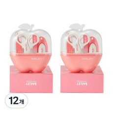 베일리 아기손톱깎이 5종 세트 애플케이스, 12개, 핑크