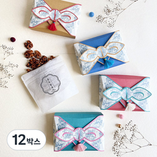 더프리젠 프리미엄 호두정과 (답례품 4세트+무료라벨증정) 결혼식 감사 조문 답례품, 12박스, 보자기상자
