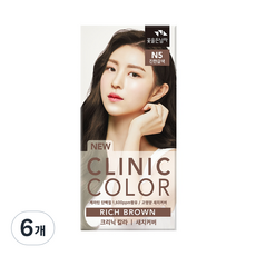꽃을든남자 크리닉 새치 염색약, N5 진한갈색, 6개