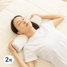 친절한닥터 메모리폼 원형 목베개, 2개, 화이트