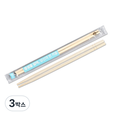 씨앤몰 CN 일회용 둥근대나무 젓가락 OPP (정성을담아) 소량, 3박스, 100개입
