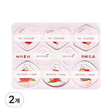 GECOMO 복숭아 시리즈 퍼프 세트 (파우더/쿠션 퍼프 8개입), 2개, 분홍색