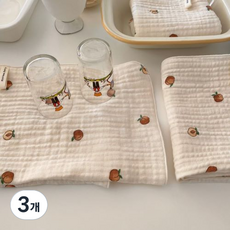 면행주 키친크로스 친환경 주방덮개 요루거즈3중, 2번 복숭아, 3개