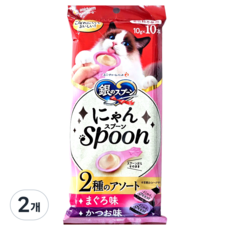 유니참긴노스푼 고양이 냥스푼 습식 간식, 2개, 100g, 혼합맛(참치/가다랑어)