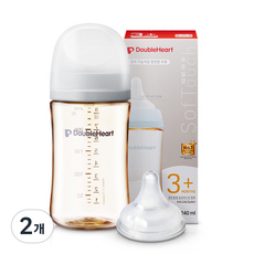 더블하트 모유실감 3세대 PPSU 모먼트 젖병 싱글팩(젖꼭지포함), 2개, 240ml, 새벽그레이(M젖꼭지포함)