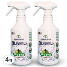 실내 화장실 집안 방 담배 홀애비 악취 냄새 탈취제 제거제 안나푸르나 불만족시100%환불, 4개, 500ml