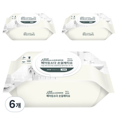 소프트네이쳐 베이킹소다 손걸레티슈 캡형 습식, 65g, 70매, 6개