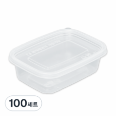 버디팩 PP내열 투명 밀폐 사각 미니 죽용기 300ml 전자렌지 가능, 100세트, 1개