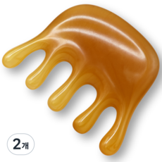 진마켓 두피 마사지기 두피 괄사, 로스티드 브라운, 2개