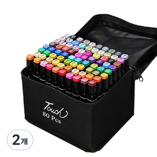 쟈오시 트윈 유성 마카펜+ 펜홀더 세트, 2개, 80색