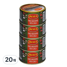 태국 ROZA 로자 튀긴 고등어 칠리 소스 통조림, 20개, 150g