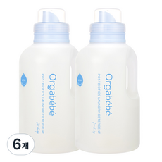 오가베베 아기 세탁 세제 무향 포스트바이오틱스, 6개, 1L