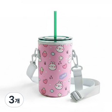 그란데 빅 사이즈 물통 전용 네오플렌 텀블러 파우치 가방, 3개, 핑크버니