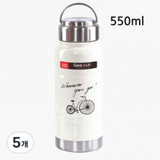 BSI 보온보냉 텀블러 손잡이 대용량 스텐 보온병 보냉병, 크림, 5개