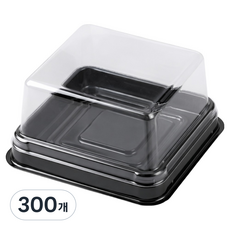 고이담100P 세트 투명 사각 화과자 월병 떡 두쫀쿠 포장 용기 PET 케이스, 300개, 사각 소형 블랙