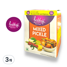 Prabhujia Mixed Pickle 파라부지아 믹스 피클, 3개, 1kg