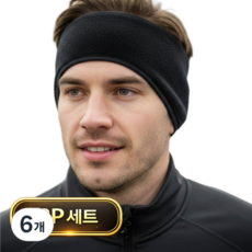 토브몰 방한 귀마개 헤드밴드 스포츠 보온 방풍 기모 겨울 러닝 골프 등산, 6개, 블랙