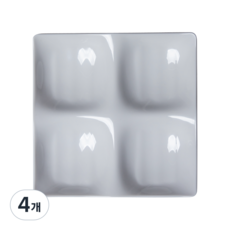 [식판의 고수] 나눔 4칸 (5 colors), 퓨어 화이트, 4개