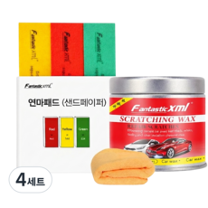 하비앤하트 자동차 컴파운드 흠집제거 광택복원 스크래치 연마 폴리싱 블럭 세트, 4세트, 100ml