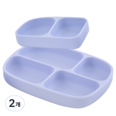 [국내생산] 아이냠 실리콘 흡착식판 + 디바이더 세트 / 4구 5구 6구 호환, 블루, 2개