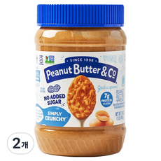 피넛버터앤코 무가당 설탕 무첨가 심플리 크런치, 2개, 454g