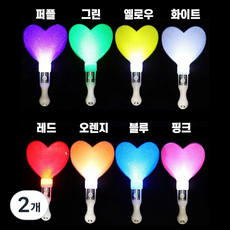 스타앤코 응원봉 콘서트 LED 4컬러 야광봉, 2개, 그린