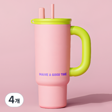 Richmagic 텀블러 대용량 316 스텐 보온 보냉 빨대, 4개, 700ml, 핑크색