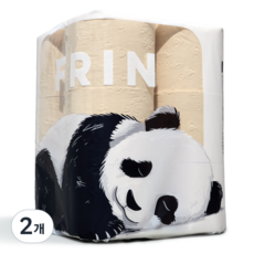 FRIN 먼지 줄인 대나무 천연펄프 3겹 화장지, 2세트, 12롤, 33m
