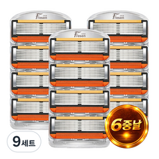 프레센 26년 NEW 신형 프로글라이드 6중날 면도날 리필 세트 질레트 호환용, 9세트, 4개입