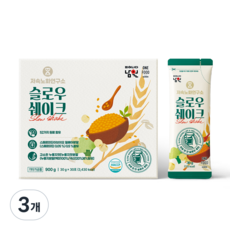 저속노화연구소 슬로우 쉐이크 선식 미숫가루 귀리 파로 렌틸콩 30포, 3개, 900g