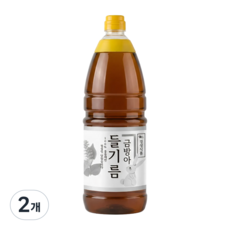 [금방아] 진하고 향이 고소한 대용량 100% 통들깨 들기름, 2개, 1.8L
