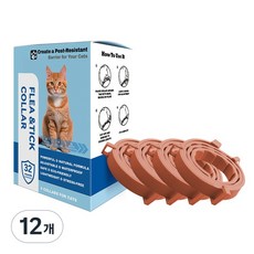 Kuchae 애완동물 방충 목걸이 모기 진드기 퇴치 차단 필수템, 고양이 오렌지38cm, 12개