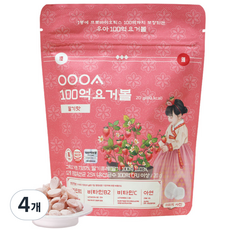 우아 100억 요거볼, 4개, 20g, 딸기맛
