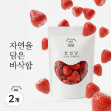 [건건당] 동결건조 딸기 100g 보존료 화학첨가물 제로, 2개, 수량