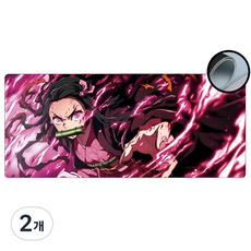 루미팝 귀멸의칼날 게이밍 마우스 장패드 800x300mm, 2개, B타입