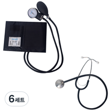 (의료기기) 메디위 수동 메타 아네로이드 혈압계 WEBP-+ 단면청진기 WES-30A 전문가용 실습용, 6세트